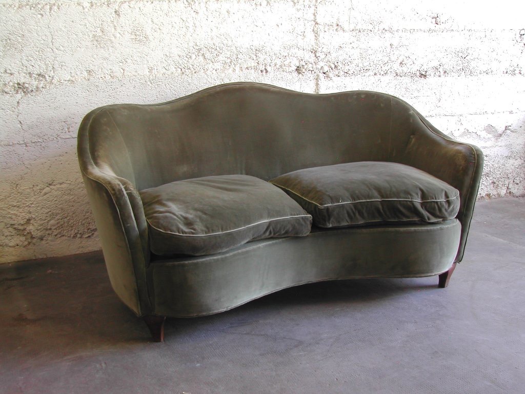 Refurbished and reupholstered  Art-deco sofa